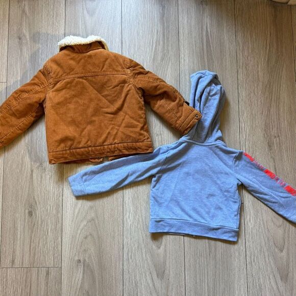 Bundle of 2 Little Me Boy Jacket Corduroy Fleece brwn jacket/Nike blue sweater - Picture 13 of 13